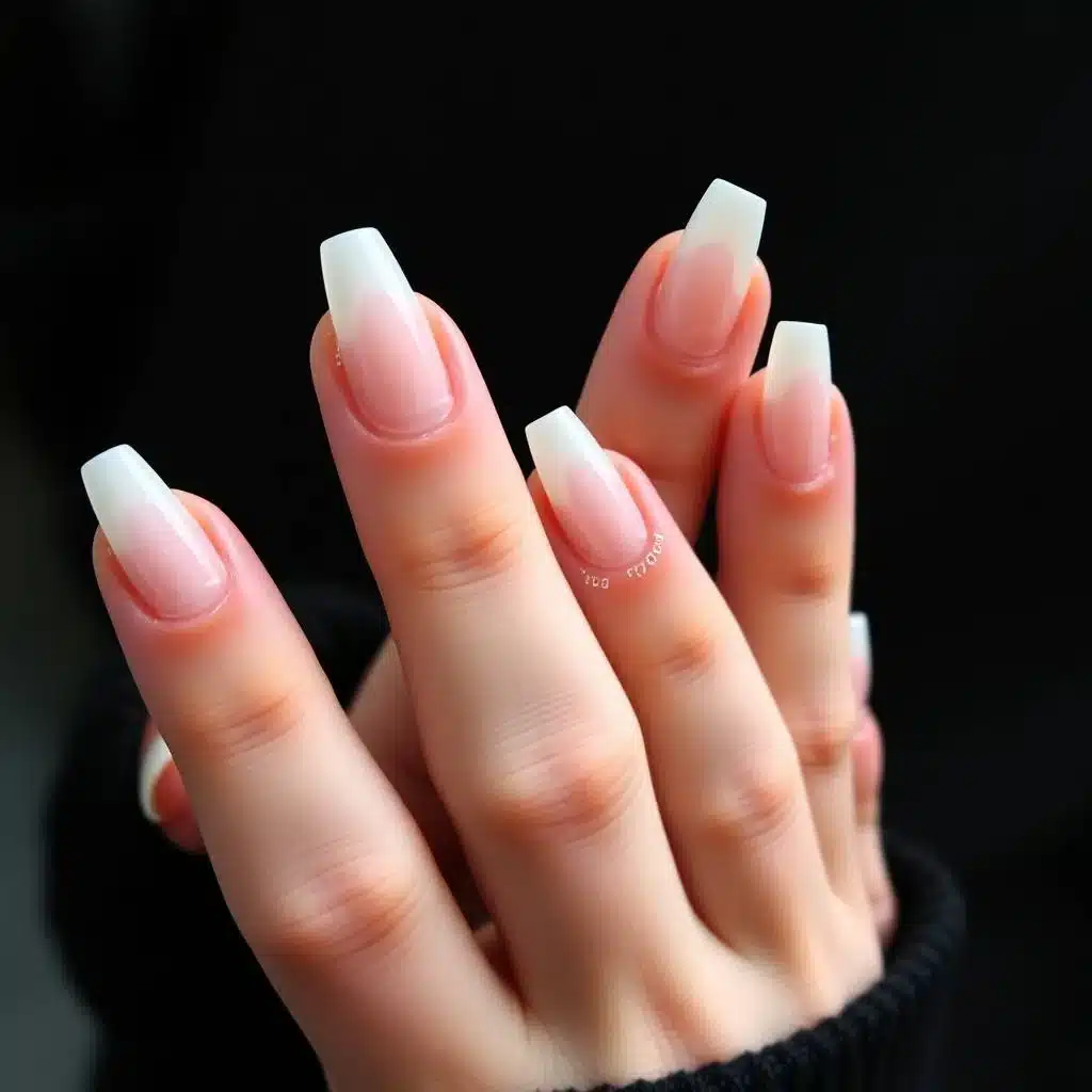 Short milky white nails