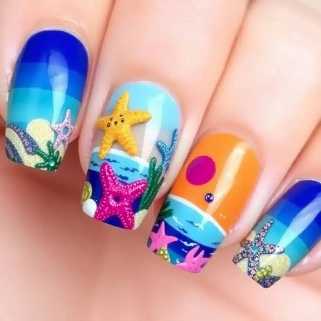 Teal nails