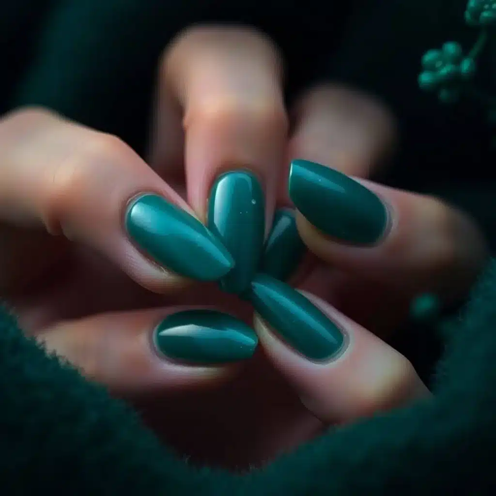 green nails art