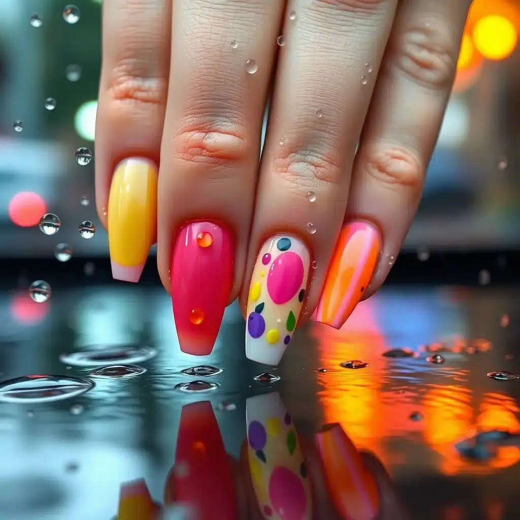 Glossy sheer nails