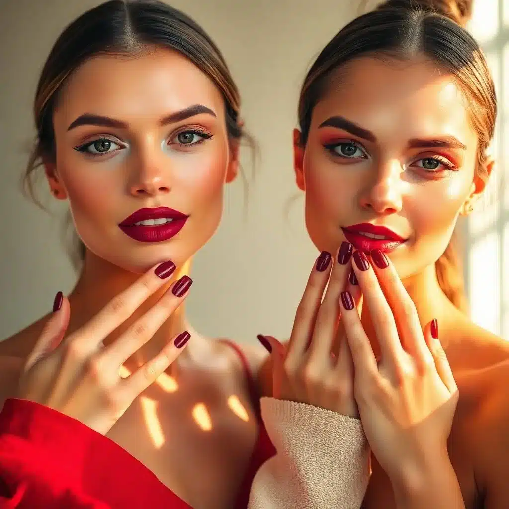 Burgundy nails