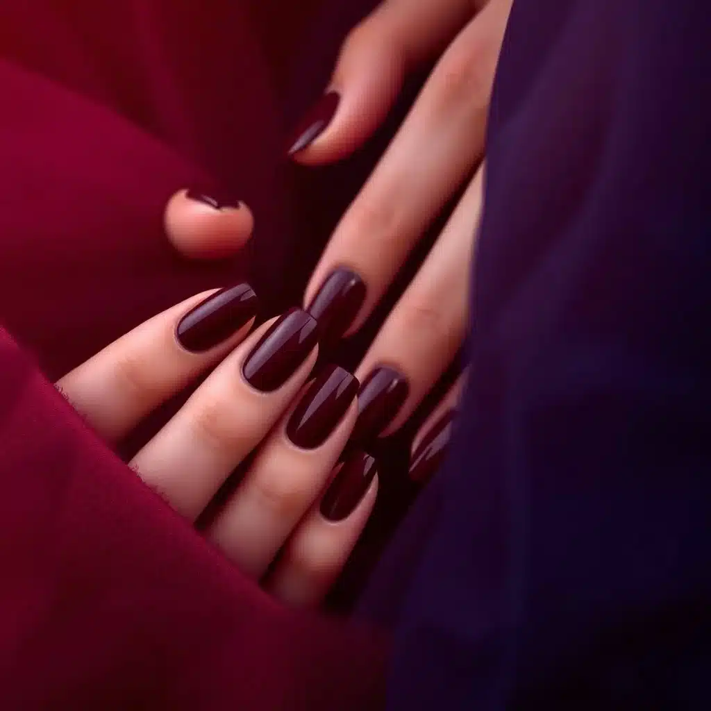 Deep wine red nails