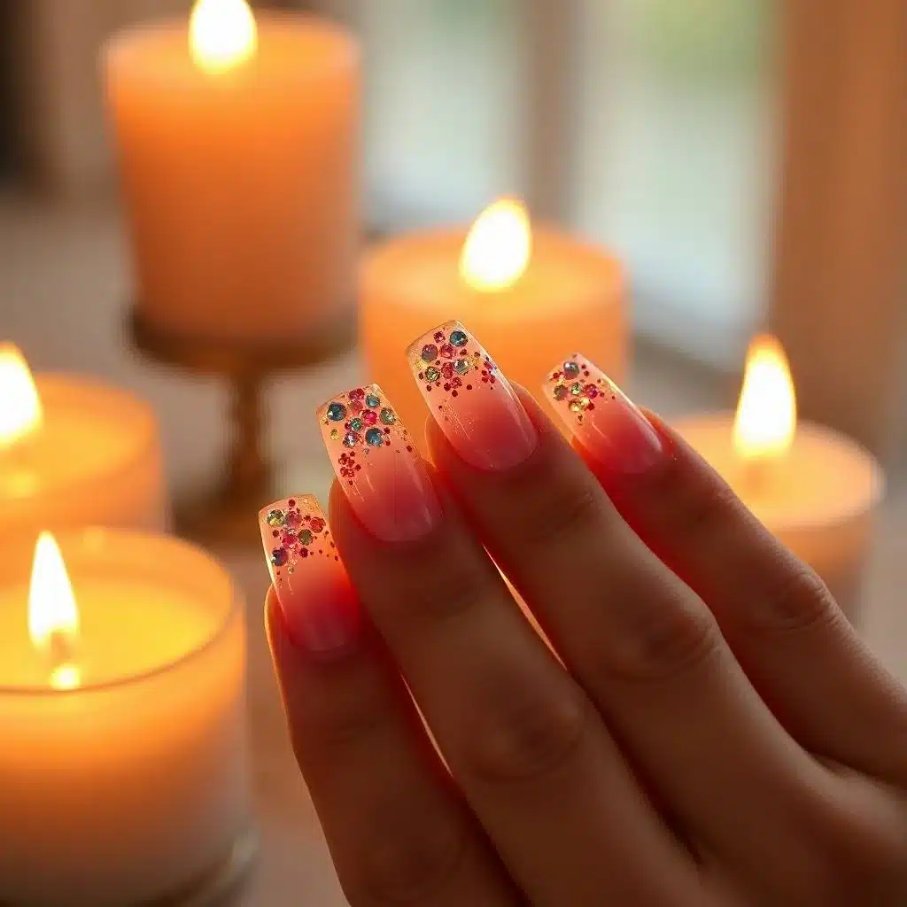 Sunset gradient gel nails

