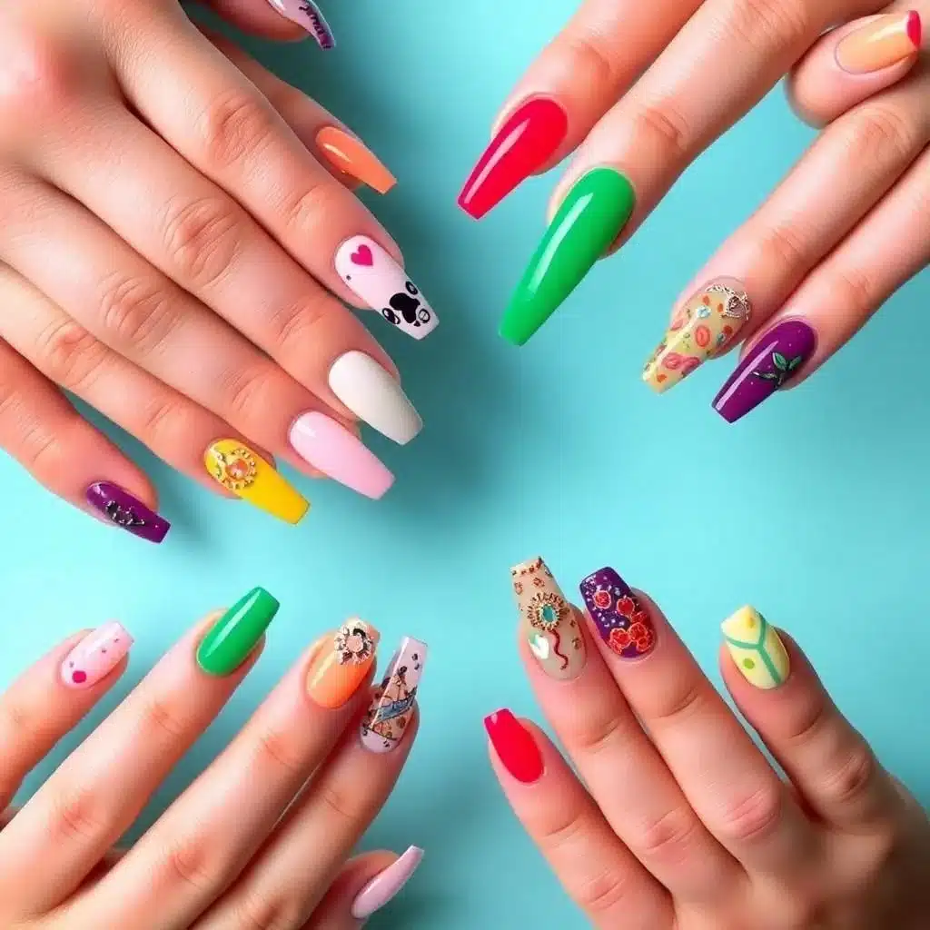 Glossy summer manicure