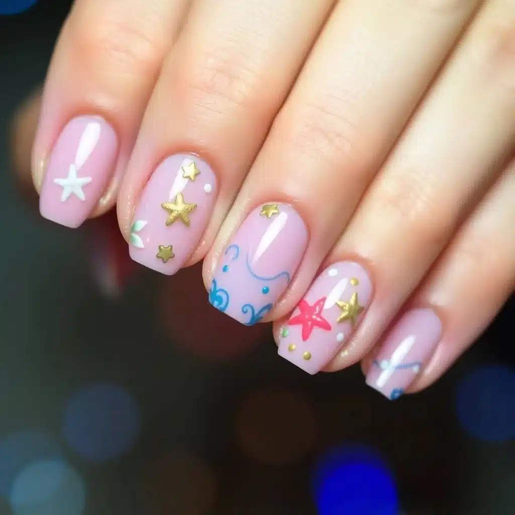 Summer sea nails designs