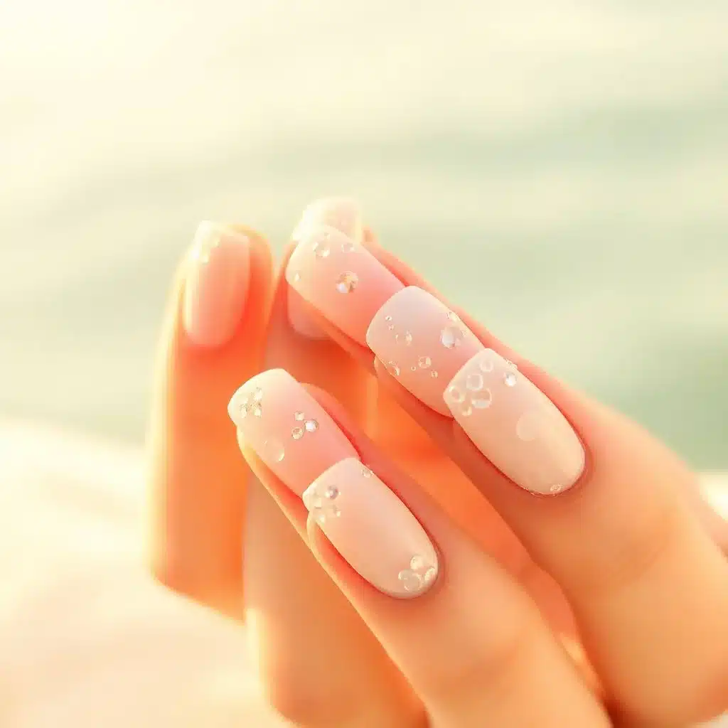 Coral pink nails