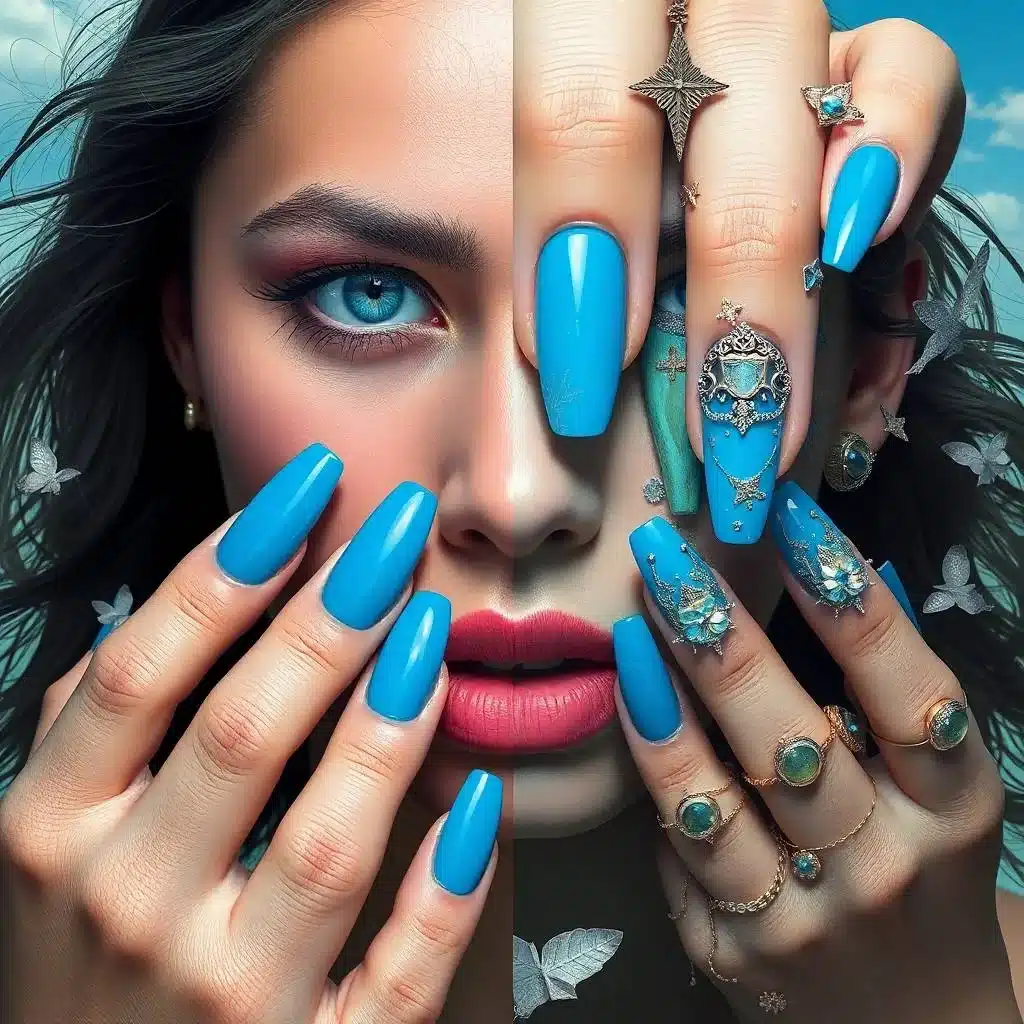 Blue Beach Nails