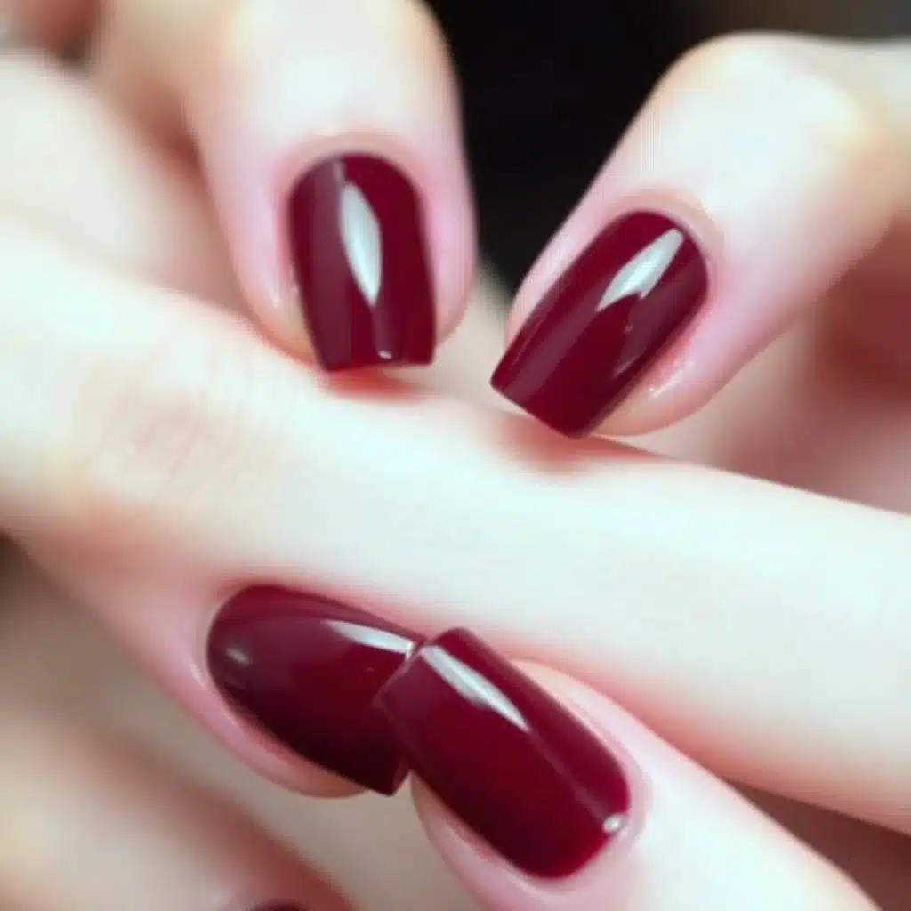 Maroon Chrome Nails