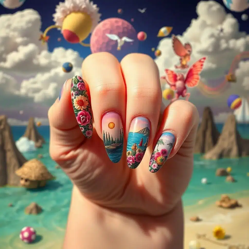 Tie-dye nails