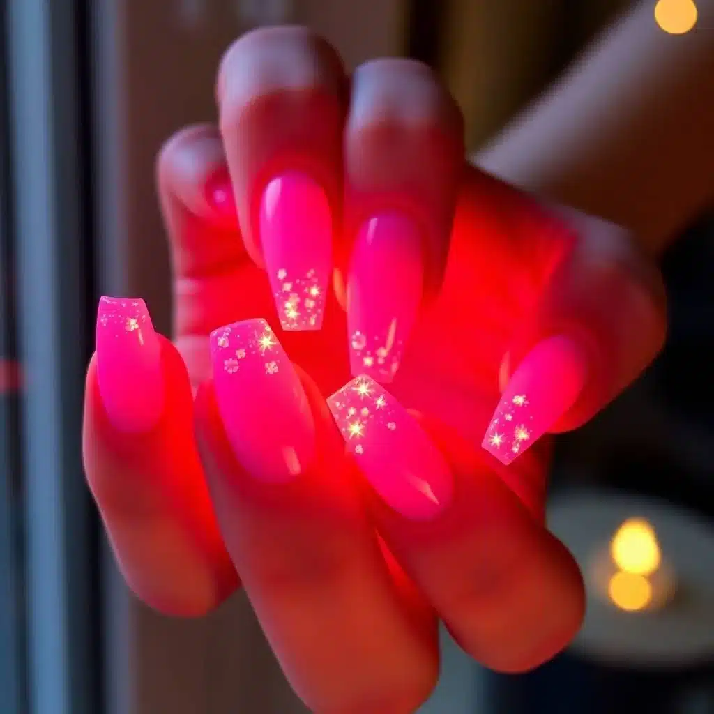 Soft pink short nails

