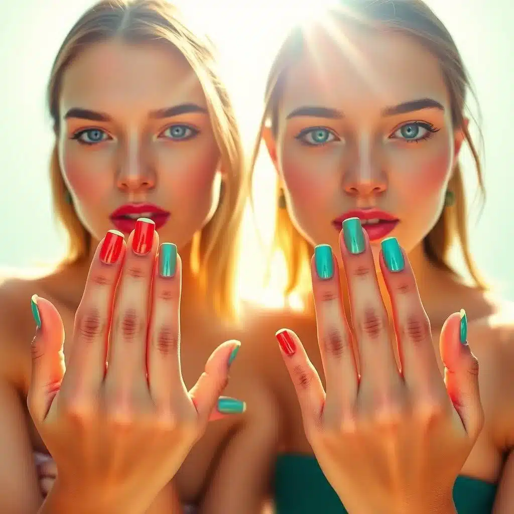 Short floral nails