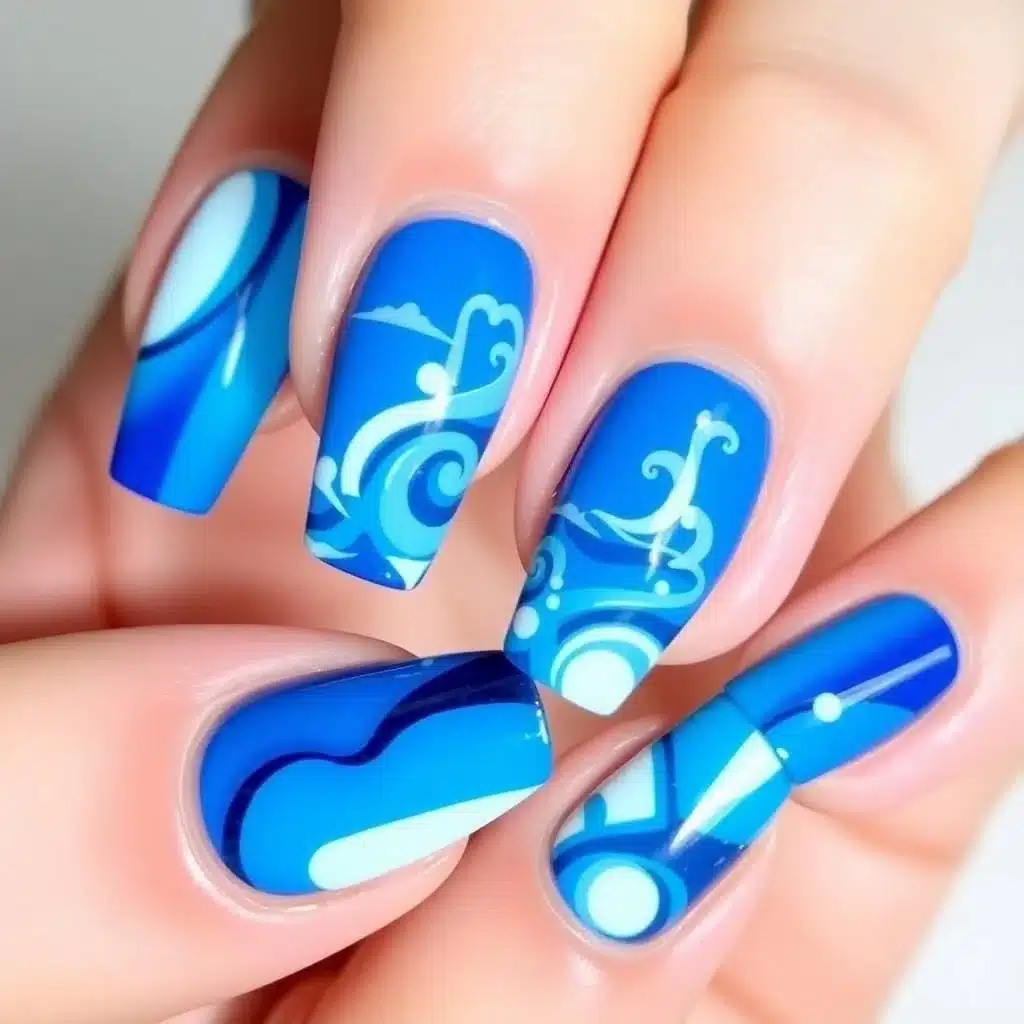 Ocean blue nails