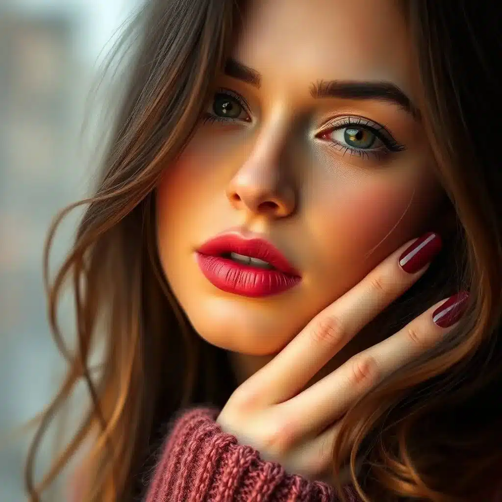 Winter burgundy nails