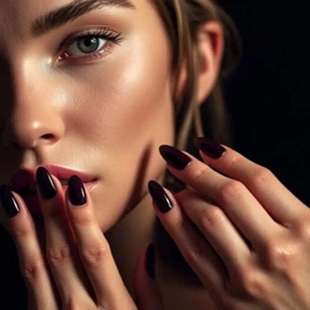 burgundy french tip