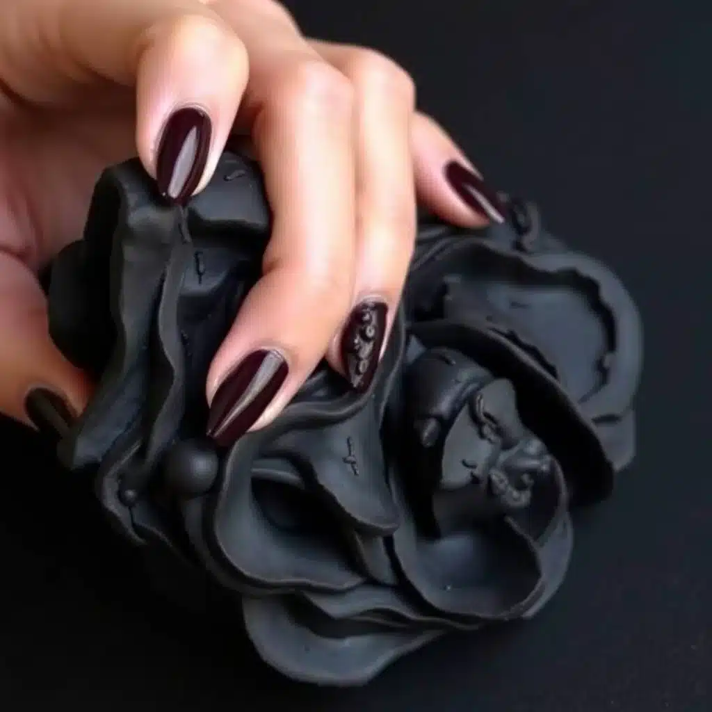 Burgundy ombré nails
