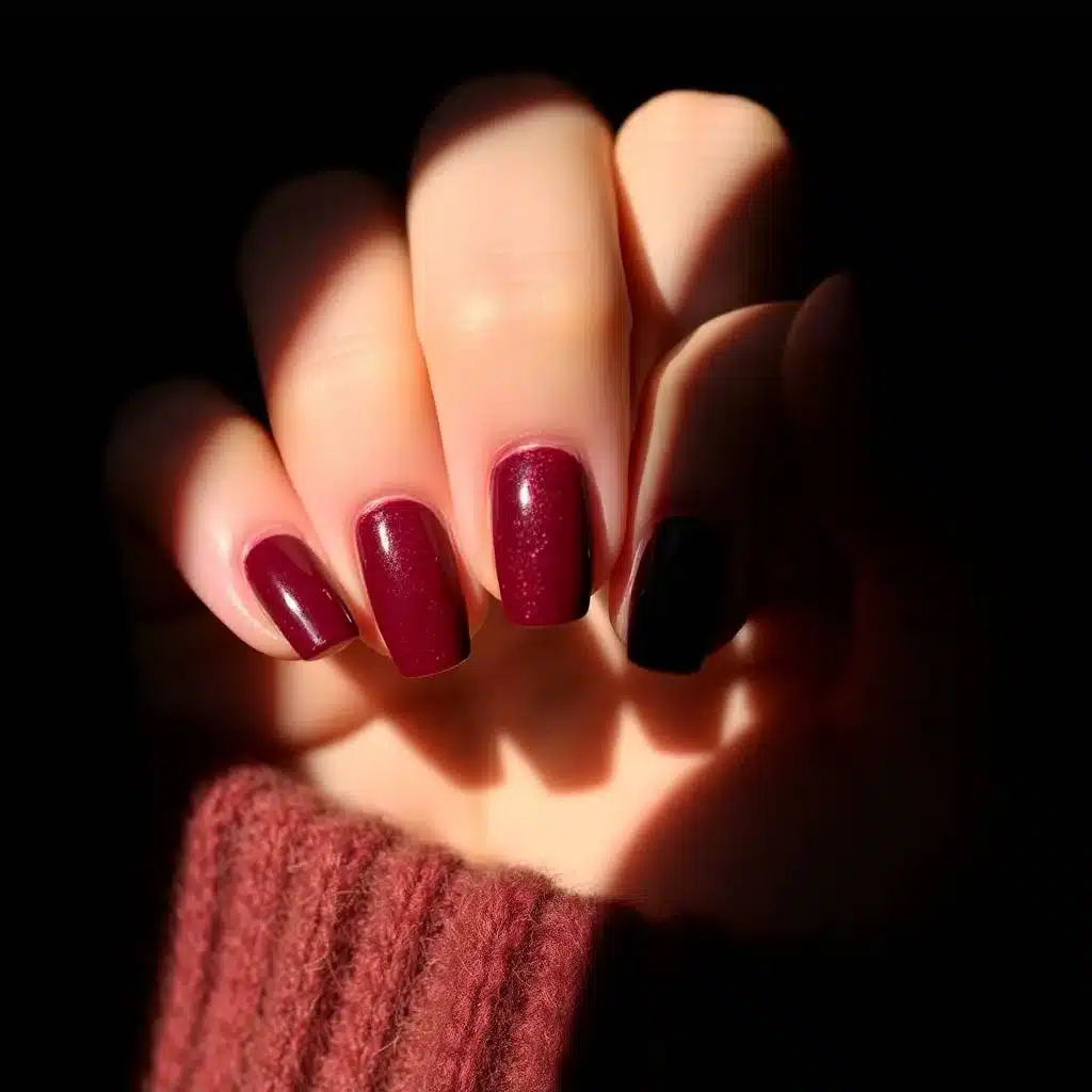 burgundy nail art