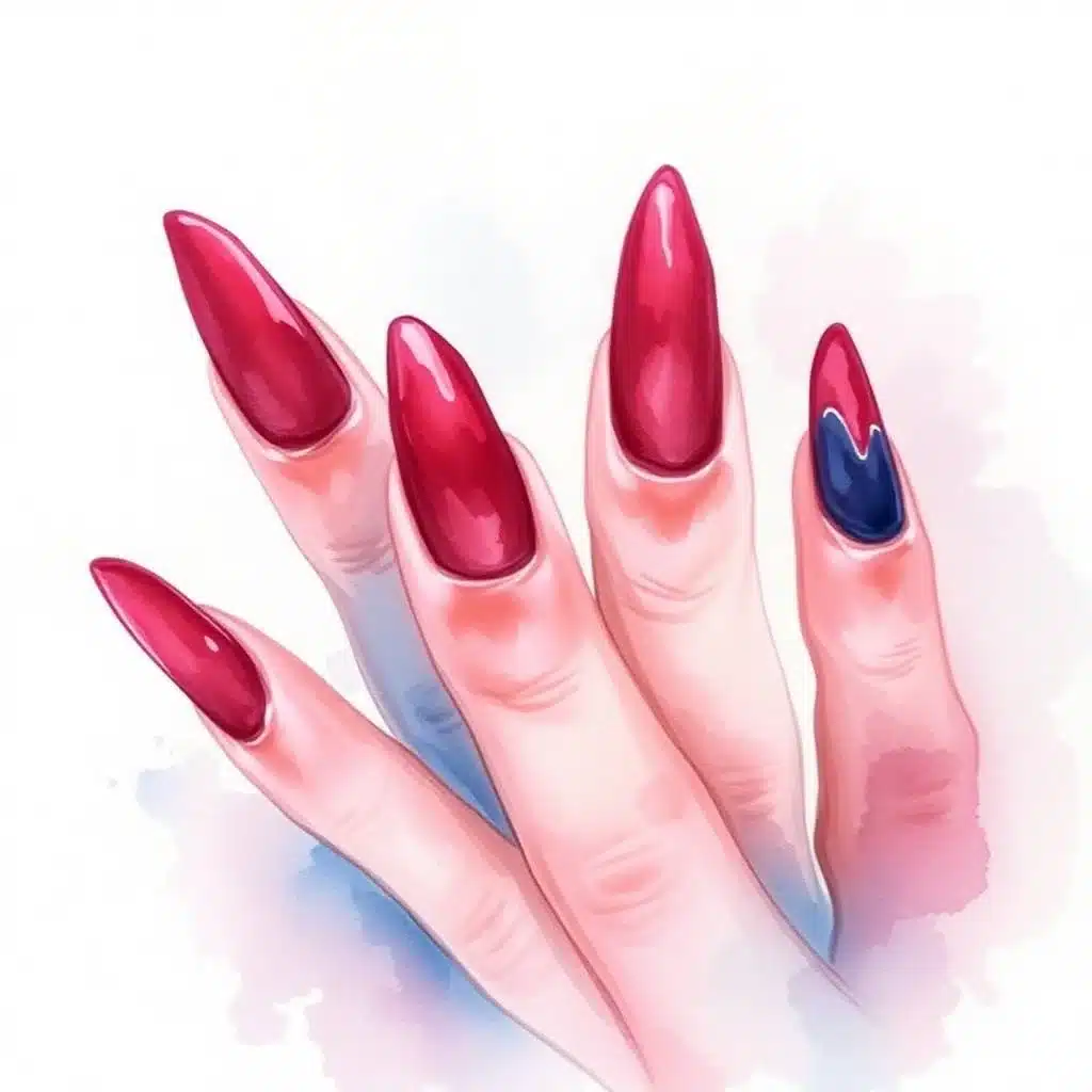 burgundy nail art