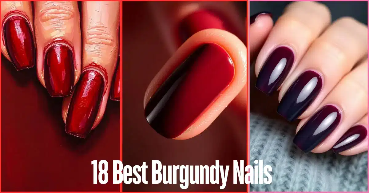 burgundy nails