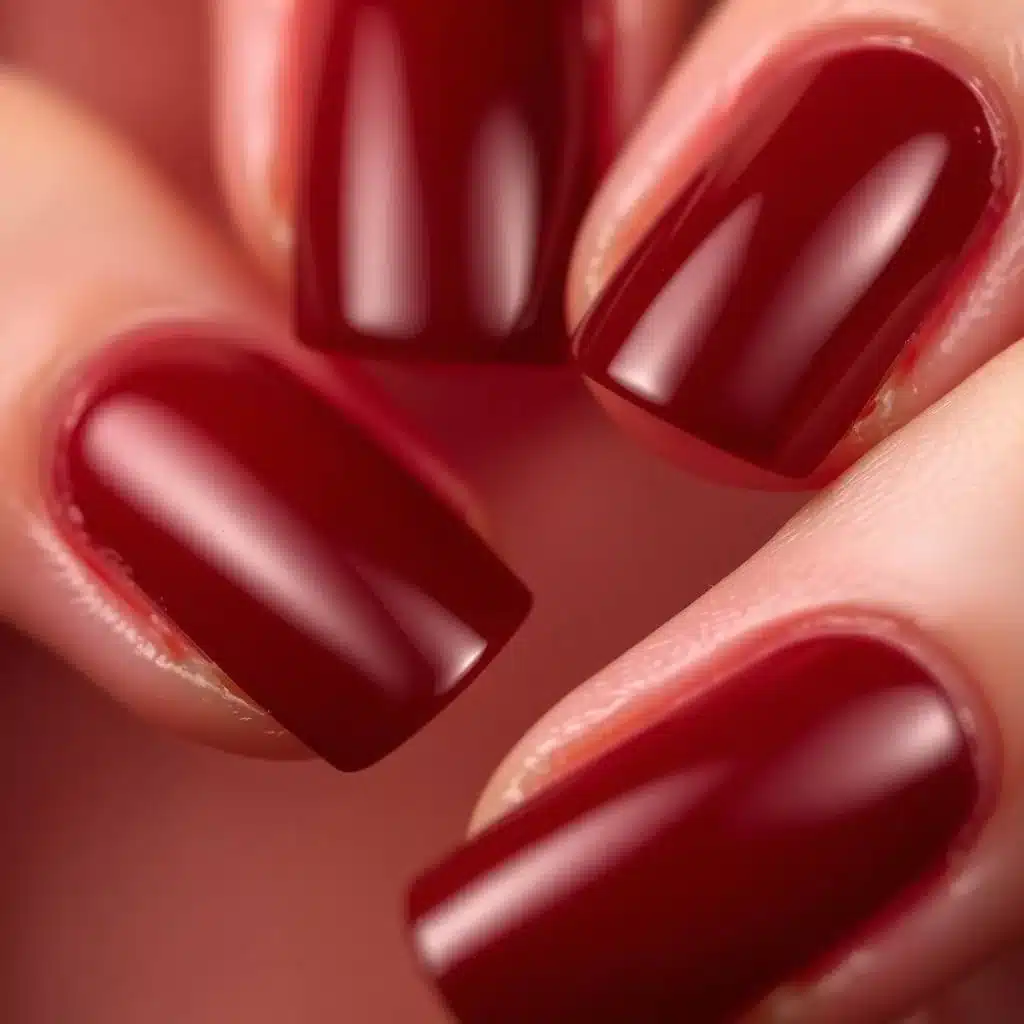 dark red cherry nails