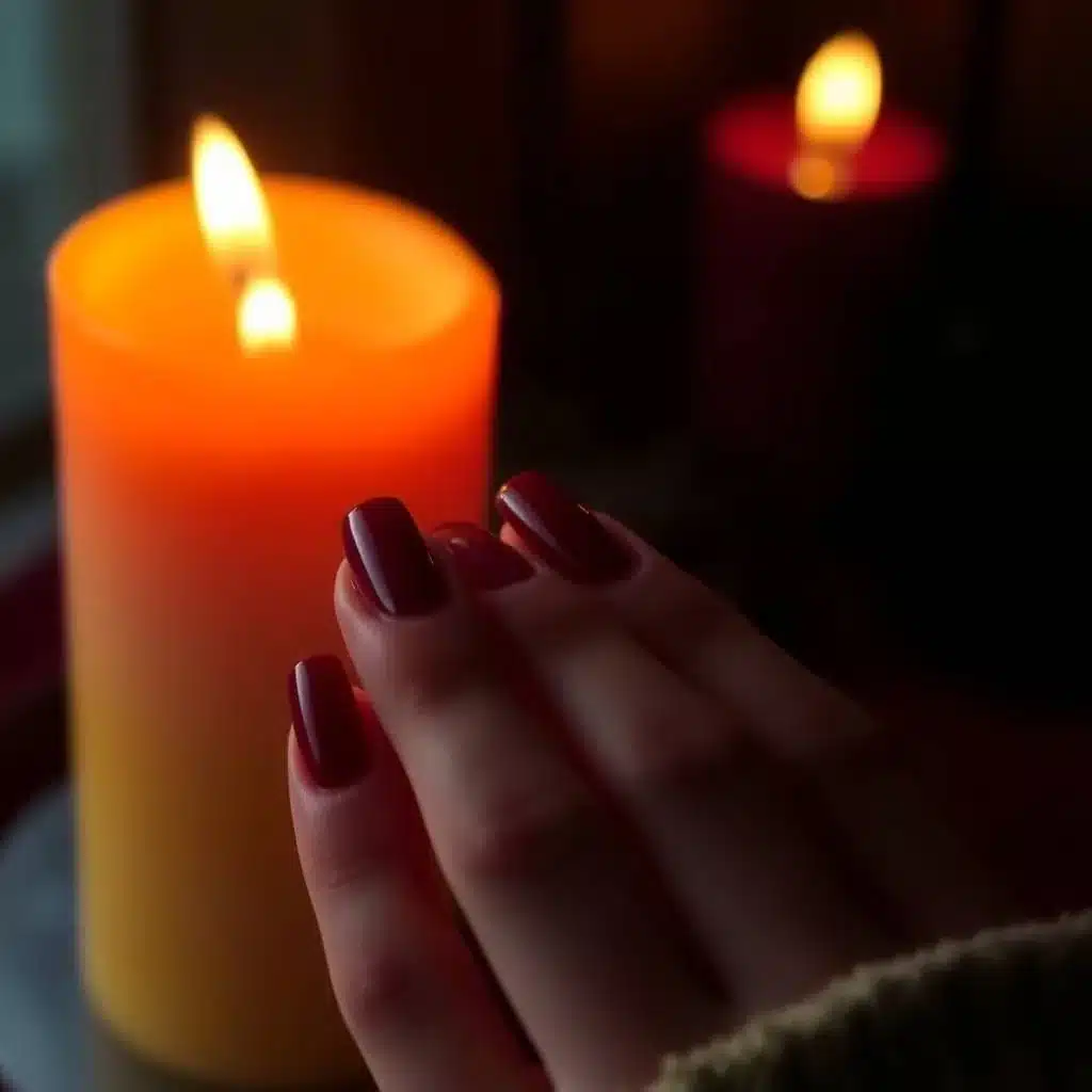 dark red cherry nails
