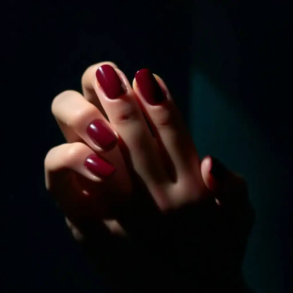 cherry red nails