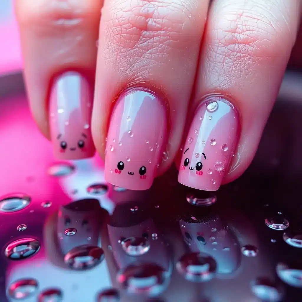 pink nails art