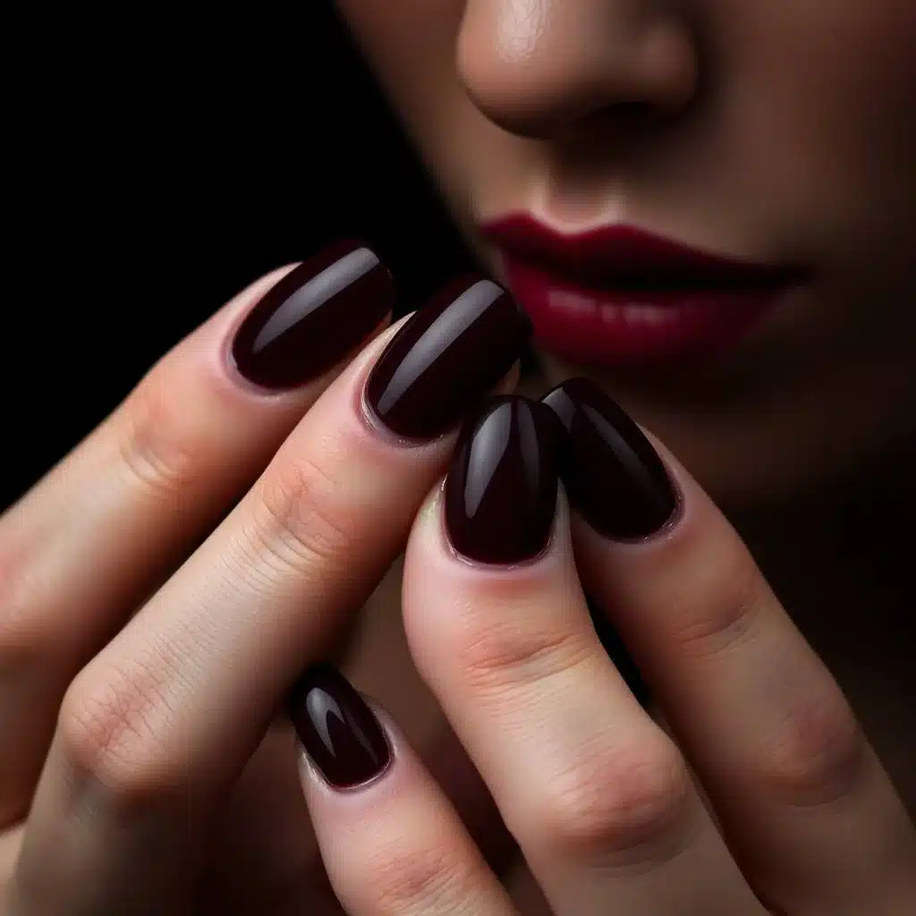 Burgundy French manicure