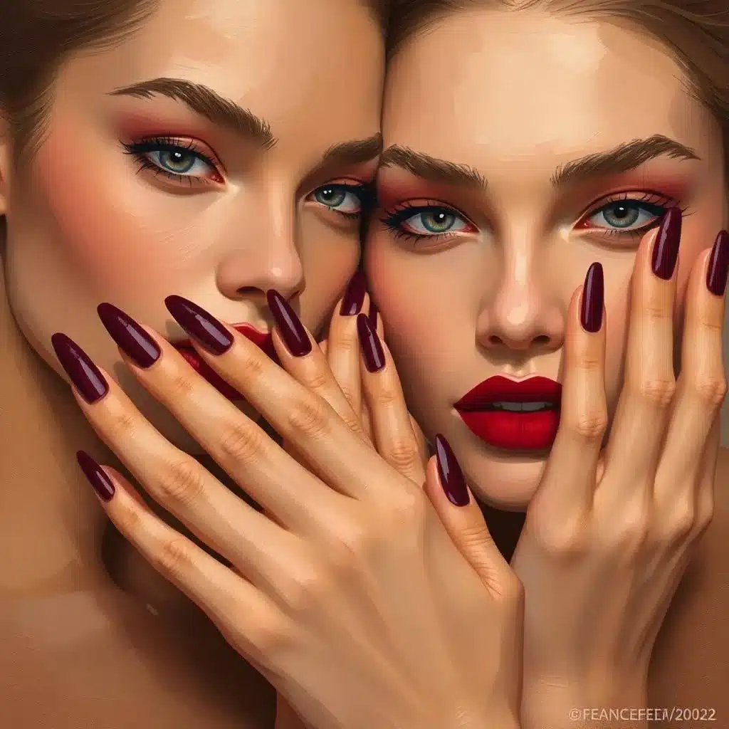 Winter Marberry Nails