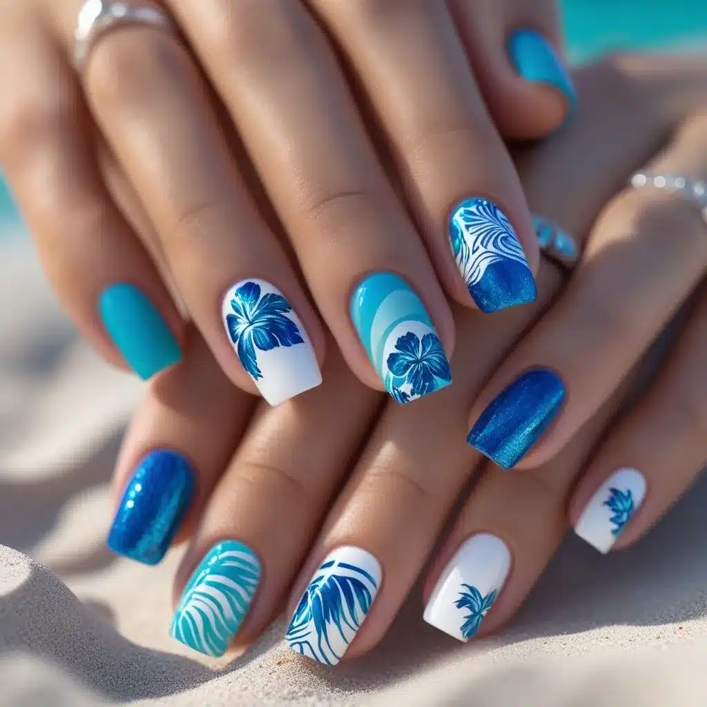Ocean blue nails