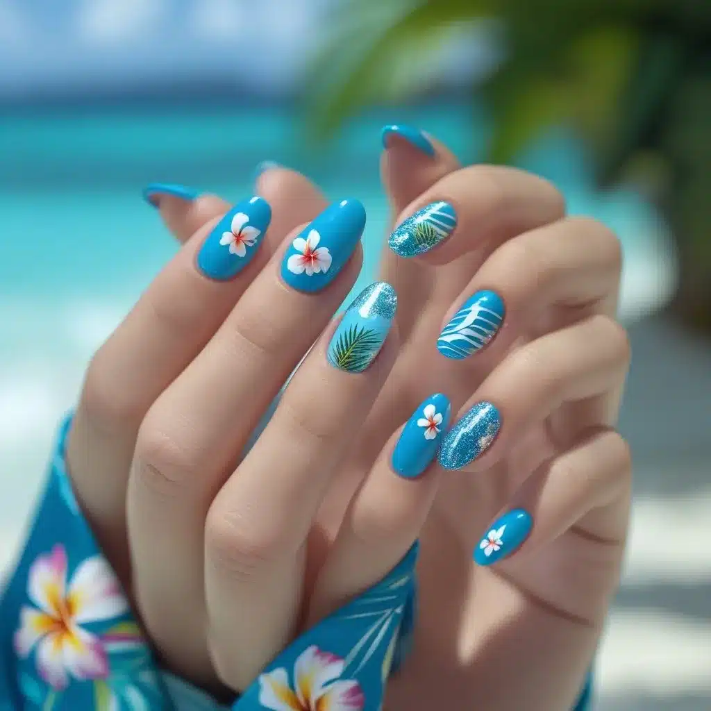 Ocean blue nails