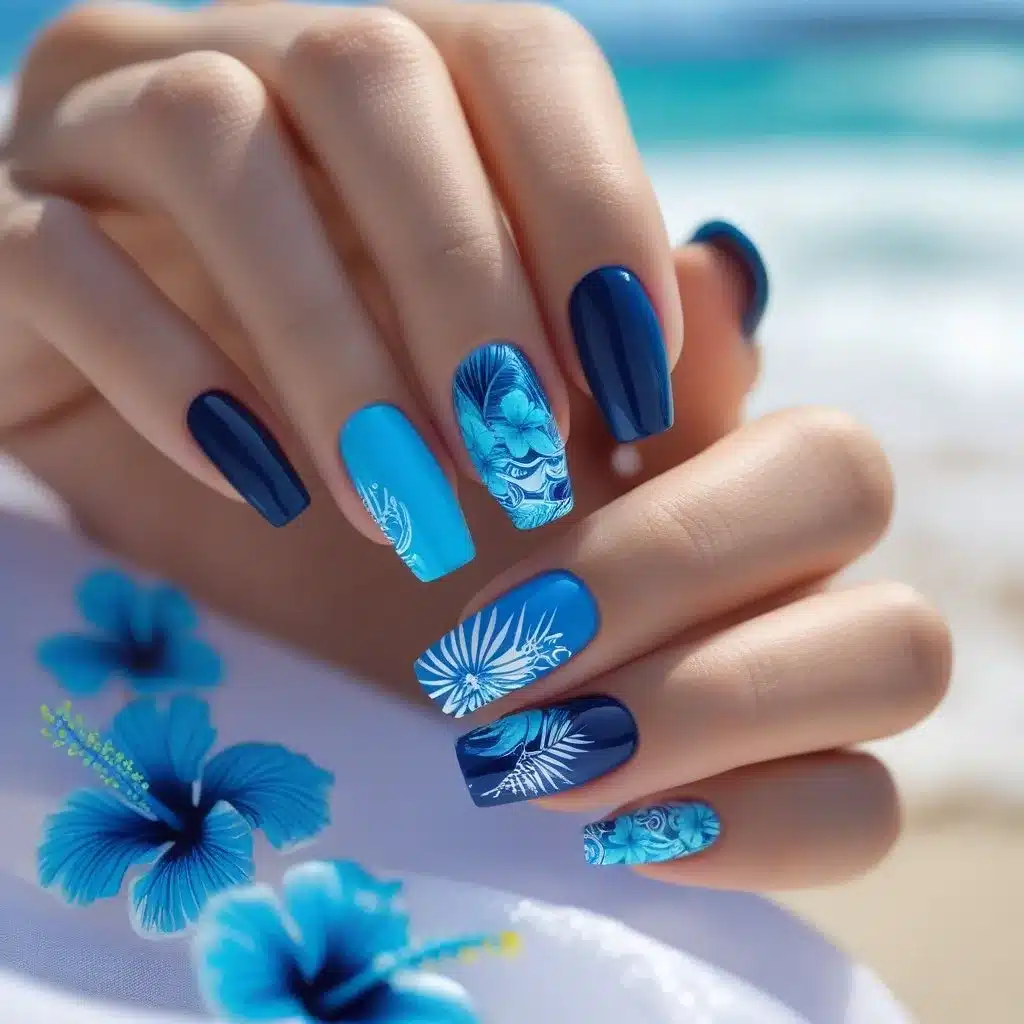 Teal nails