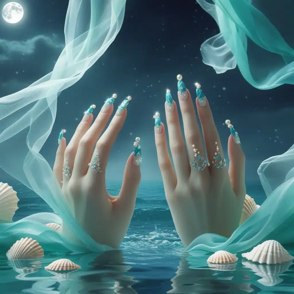 Wave nail art