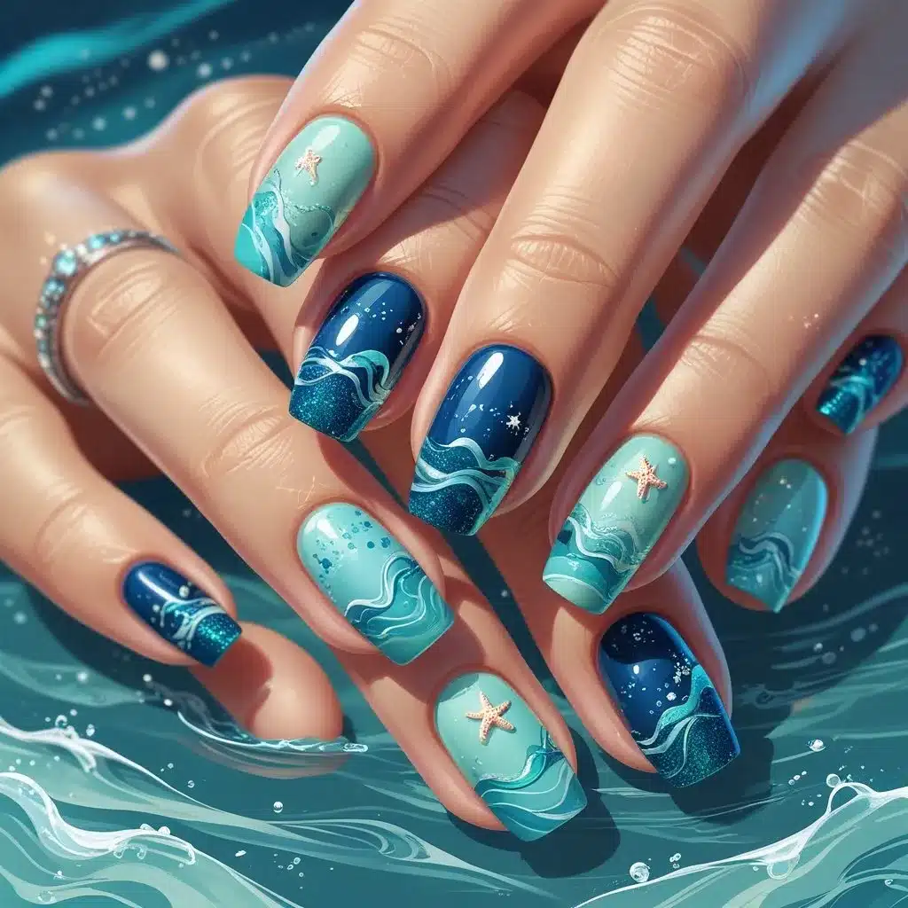Ocean gradient nails