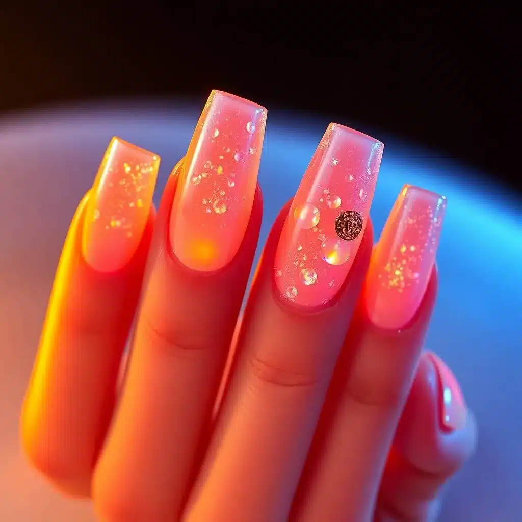 Coral gel nails

