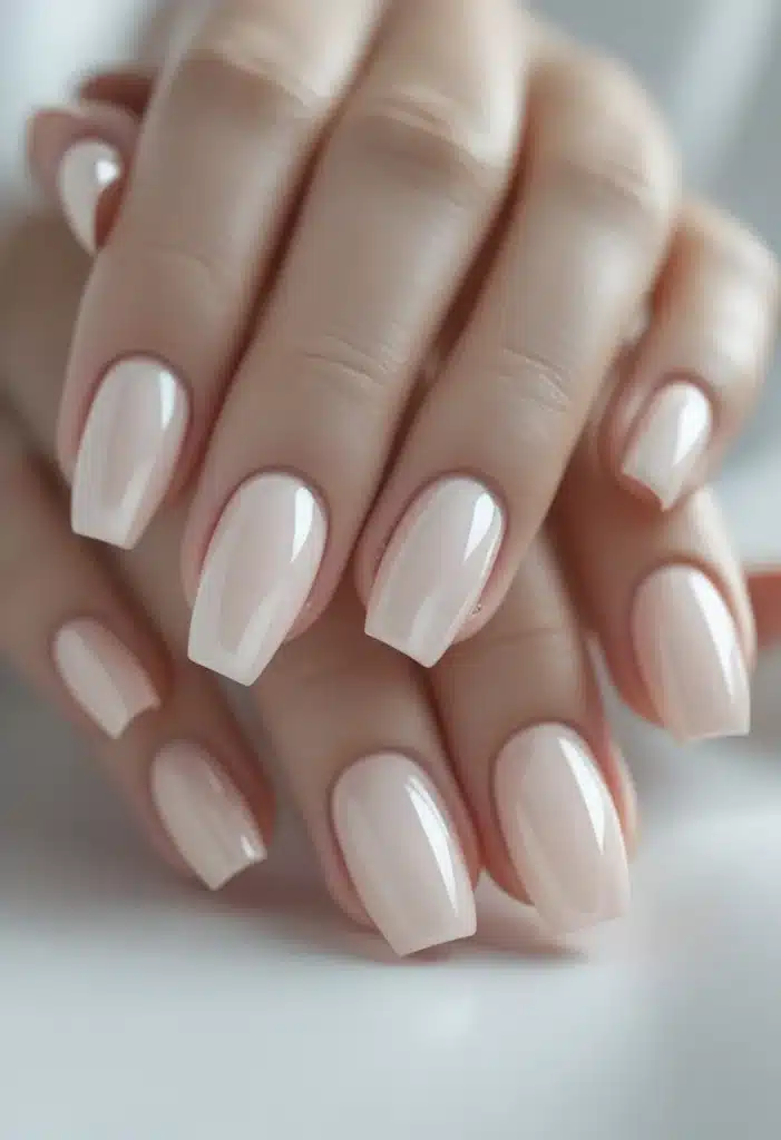 Wedding short acrylic nails