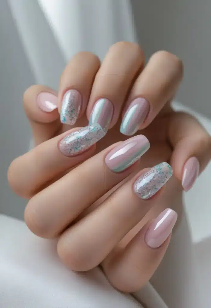 Matte short acrylic nails