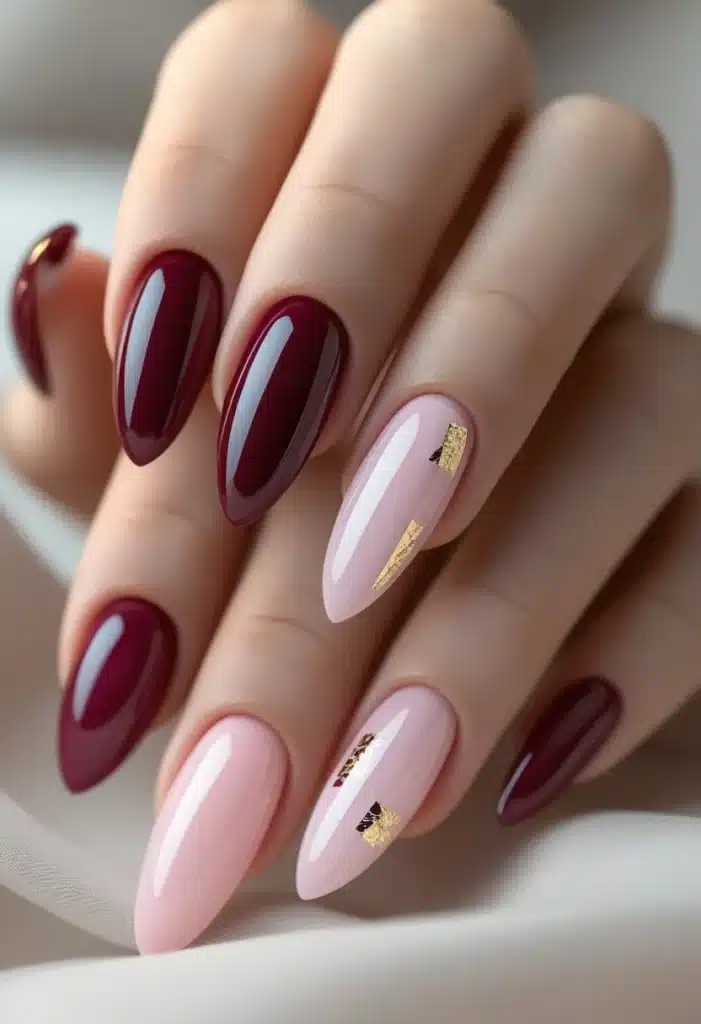 Short acrylic nails with design