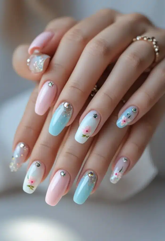 Fresh short acrylic nails