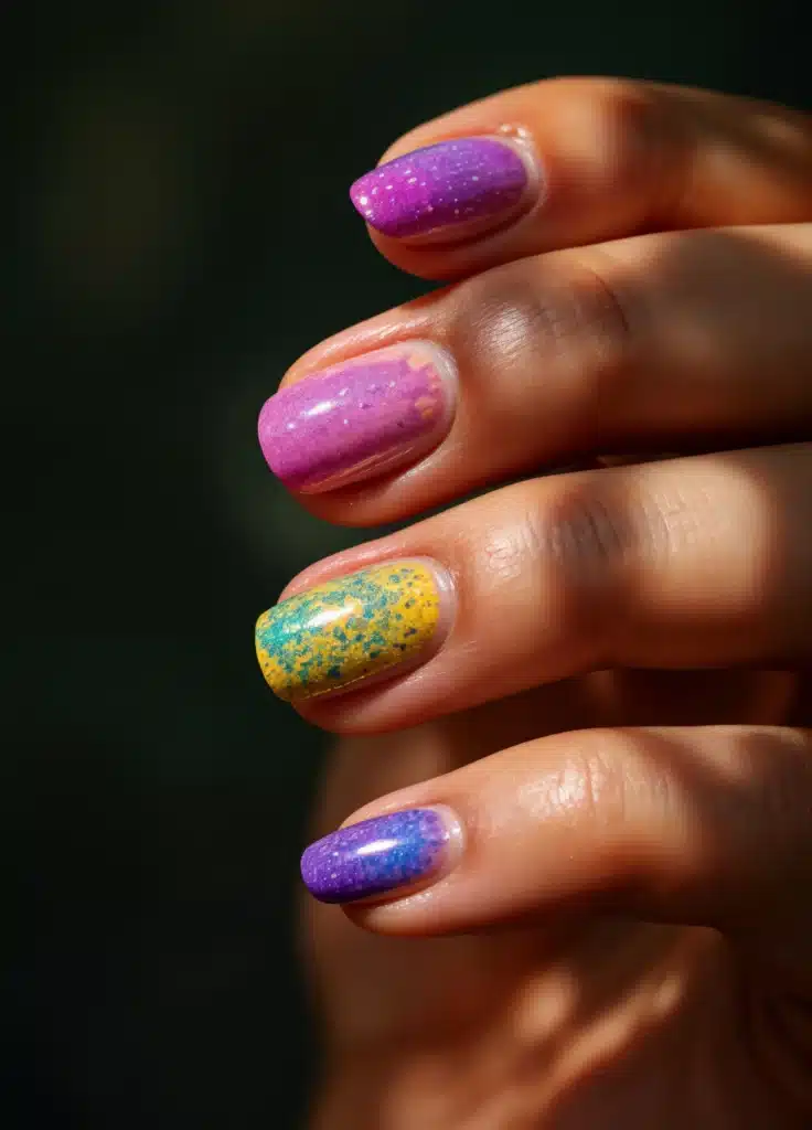 Rainbow ombre nails
