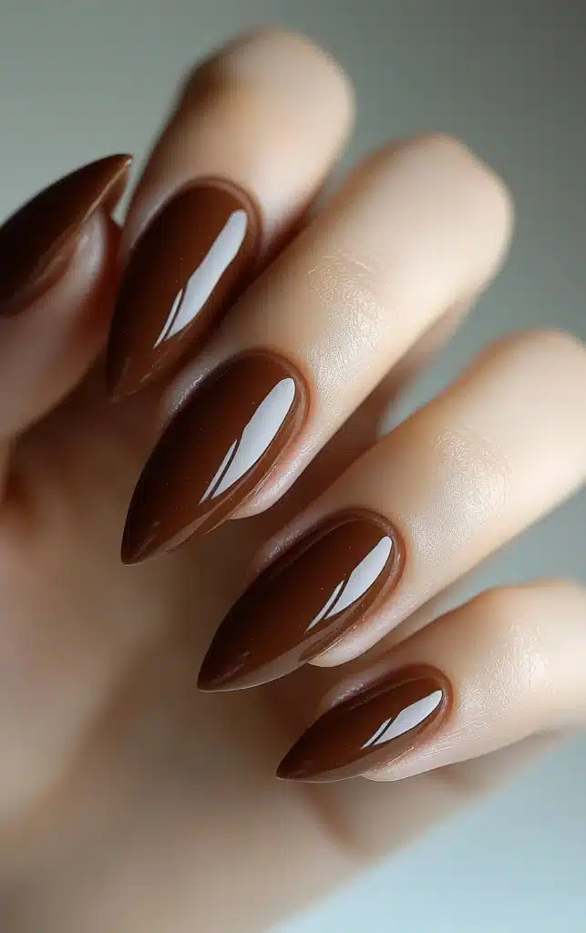 French tip short almond nails

