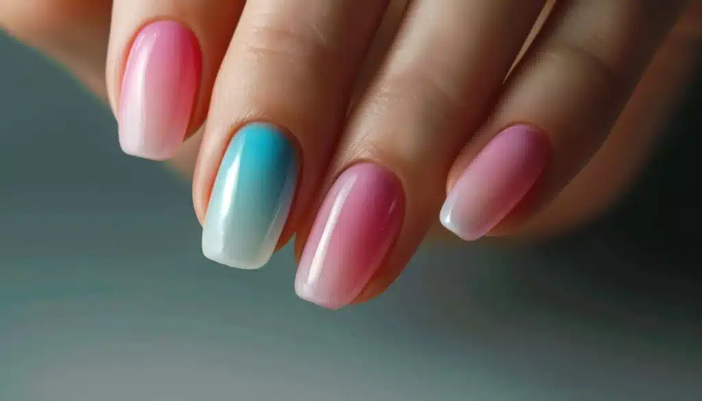 Cute short almond nails

