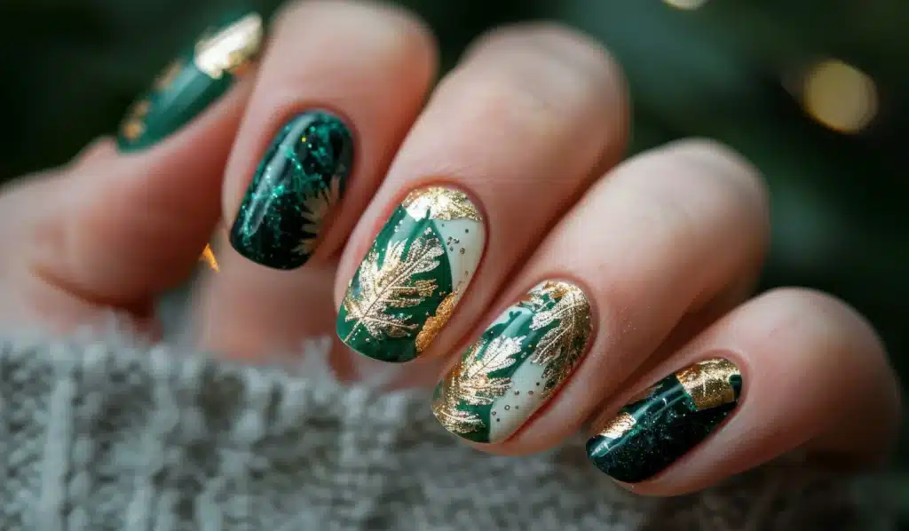 Summer coffin acrylic nails