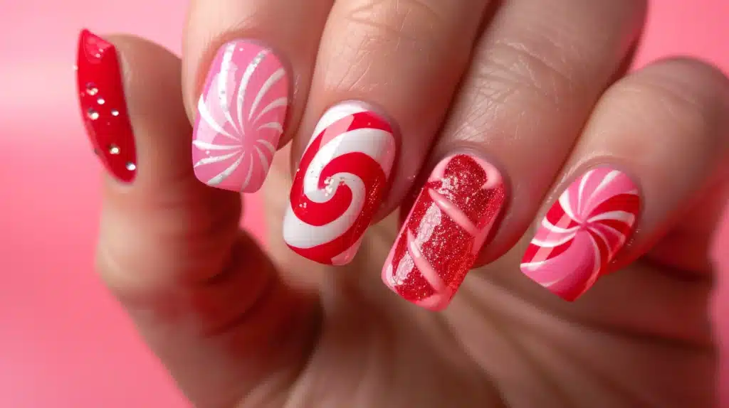 Glitter acrylic coffin nails