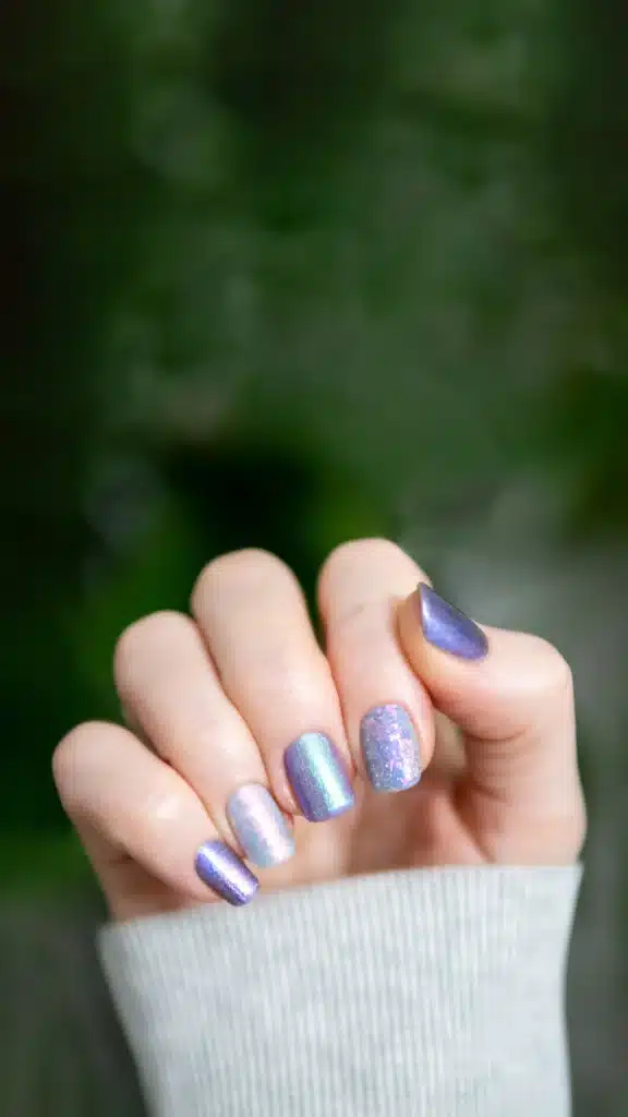 Multicolor ombre nails
