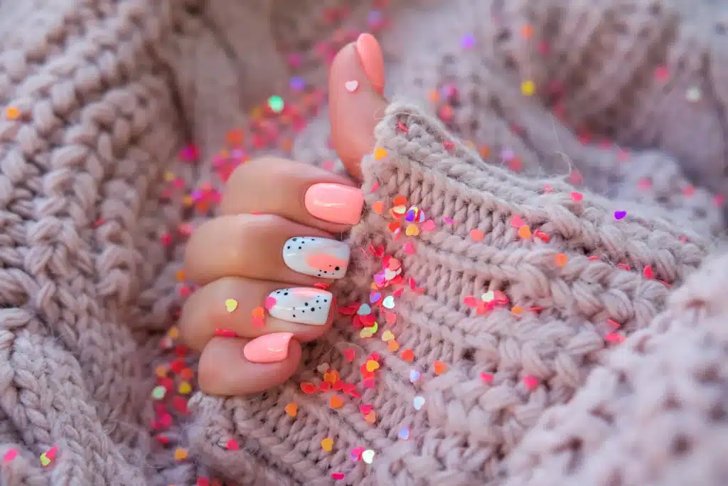 Natural short almond manicure

